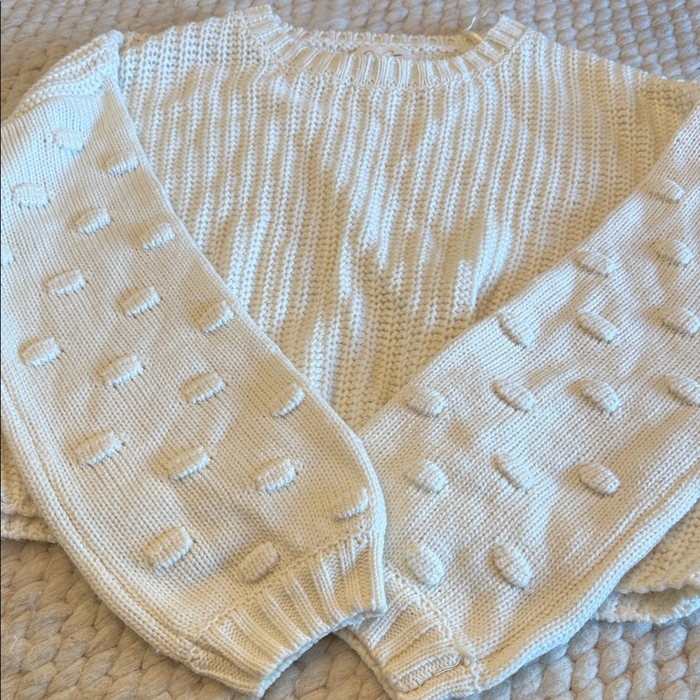 Jessica Simpson Cream Textured Knit Sweater